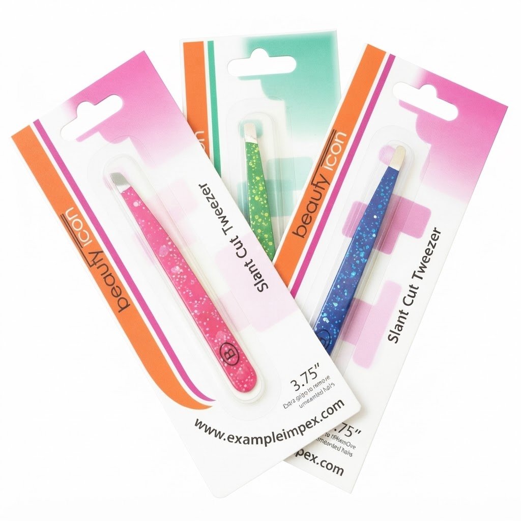 Beauty Icon Slant Cut Tweezers in Assorted Colors