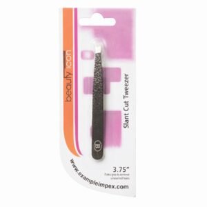 Beauty Icon Slant Cut Tweezer in Black and Gold for precision grooming