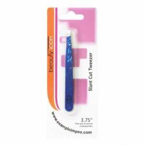 Beauty Icon Slant Cut Tweezer in Blue for precise grooming