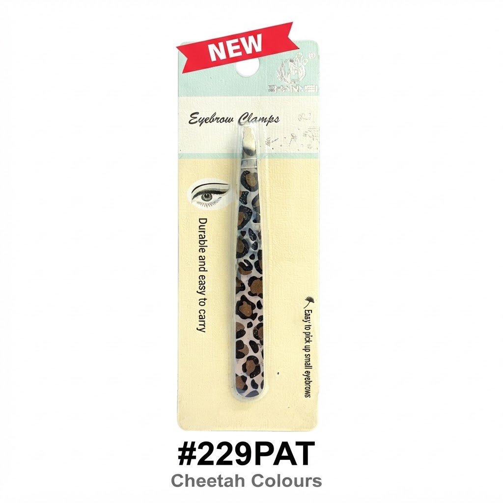 Twizzer Slant Tweezers in Cheetah Style Design for Precision Grooming
