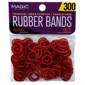 Magic Collection Mega Stretch Rubber Bands in Red, 300 pcs