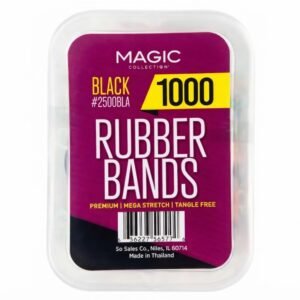 Magic Collection Black Rubber Bands in a Jar - 1000 pieces