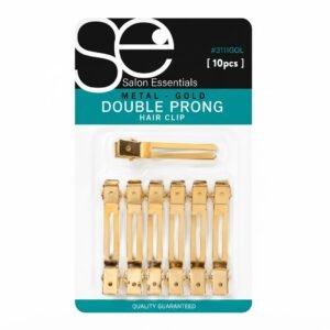 Double prong gold hair clips in a pack of 10