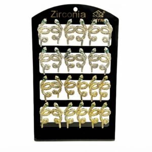 Elegant snake-shaped earrings with zirconia stones.