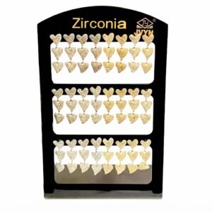 Earring 3 Heart Shaped Studs G/S with sparkling zirconia
