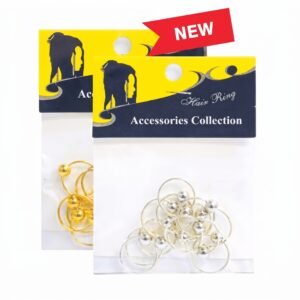 Metal Ring Display in Gold and Silver for hair styling accessories
