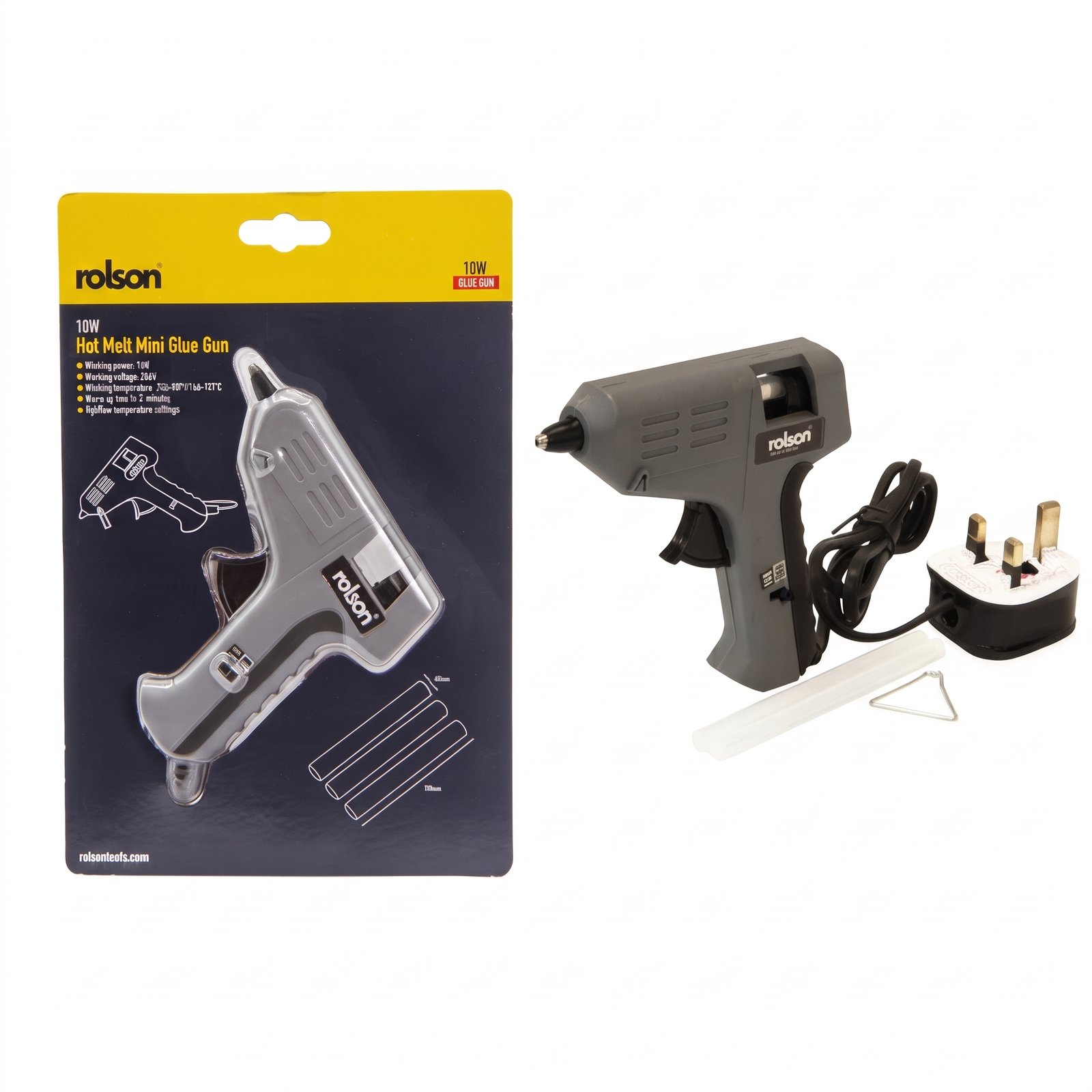 Rolson Hair Glue Gun 240v with plug and glue sticks