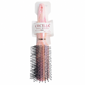 Metal Wire Soft Cushion Brush in Pink Glossy Finish