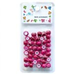 Hair Beads Marble Effect Glossy Red Colour #B1102
