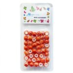 Hair Beads Marble Effect Glossy Orange #B1104