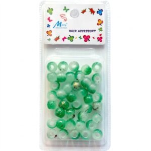 Marble Effect Green Hair Beads for styling hair accessories