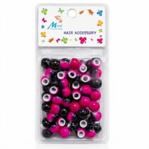 Two Tone Black and Pink Hair Beads for hair styling and accessories