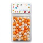 Murry Collection Hair Beads Barrel Shape Orange Colour #B1504