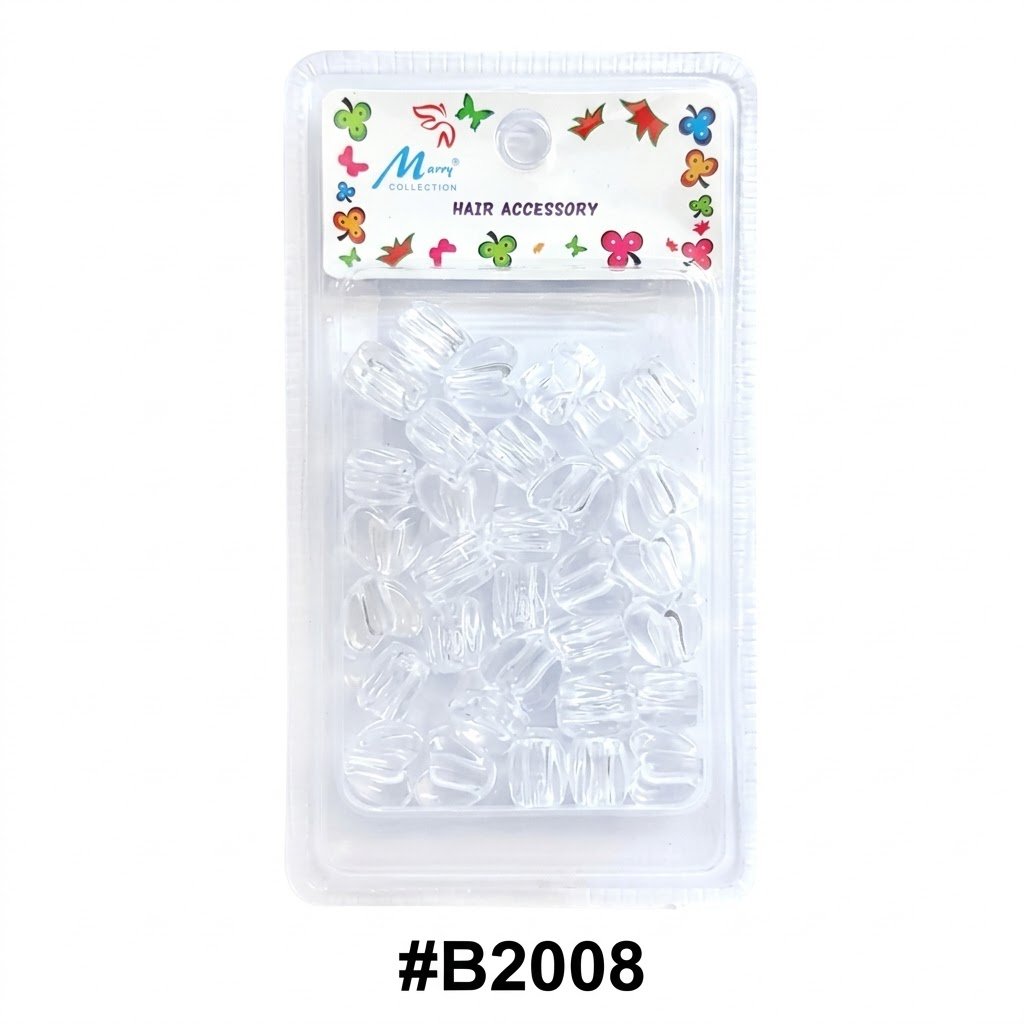 Heart-shaped clear hair beads for styling