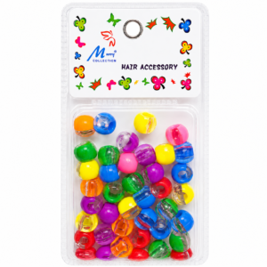 Colourful hair beads in a variety of shapes and sizes for hair styling