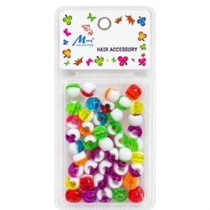 Assorted matte colour hair beads for styling and accessories
