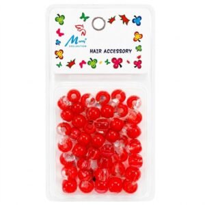 Vibrant orange and clear hair beads for styling