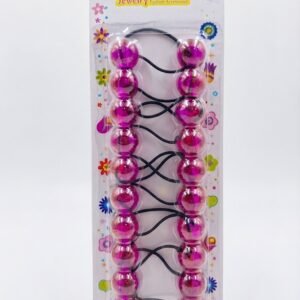 Pack of hot pink hair bubbles with elastic bands for secure styling