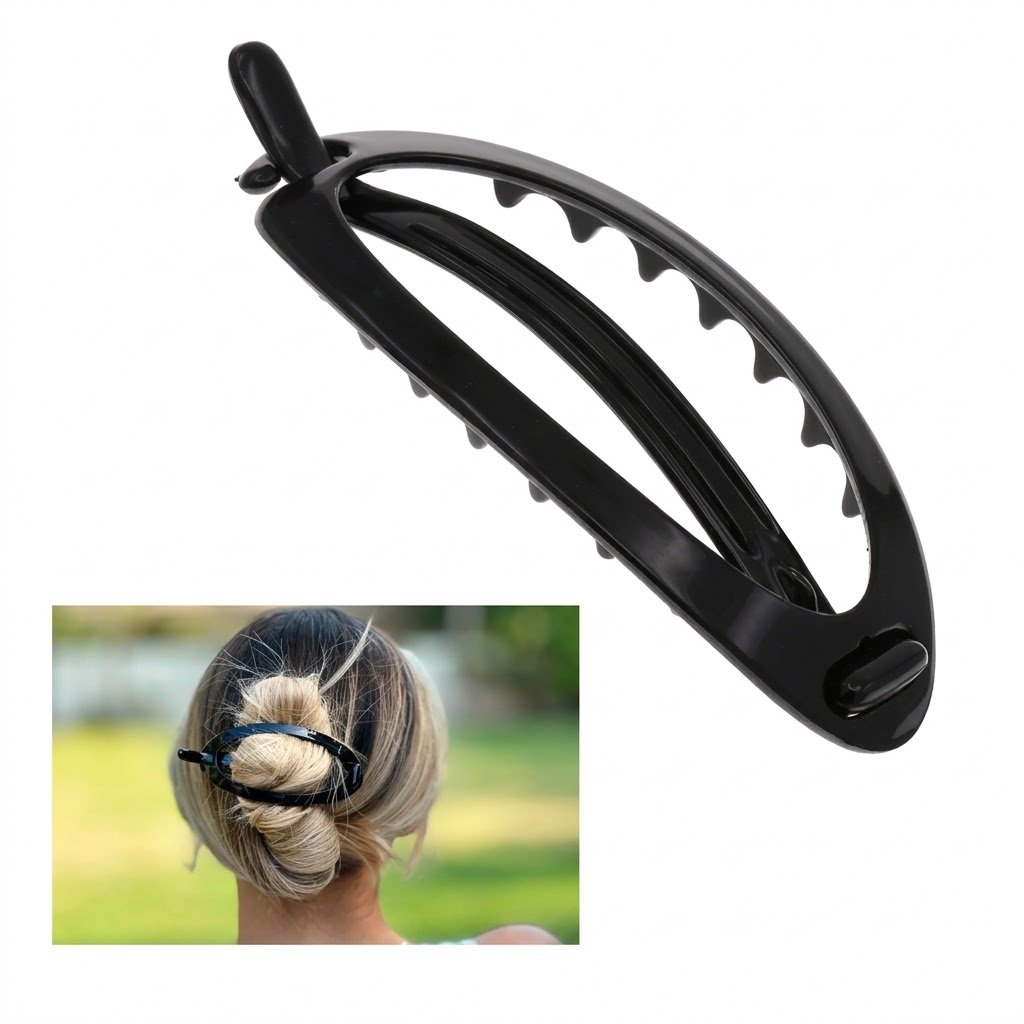 Stylish black hair clip for secure hair styling