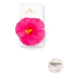 Bright Pink Floral Hair Clip for vibrant hair styling