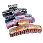 Jawa Clip Large Mix Color SquarePattern 12 Pieces #CL51