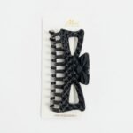 Glossy Black Jaw Clip 3D Diamond Pattern #CL945