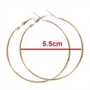 Fancy Round Silver Hoop Earrings 5.5cm