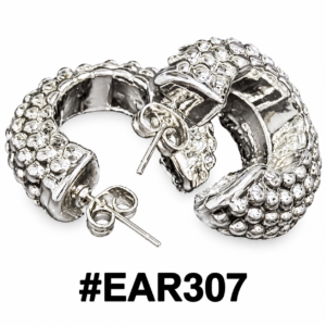 Elegant Silver Half Ring Earrings from Murry Collection