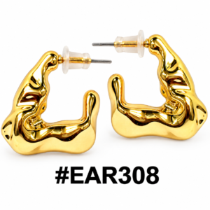 Gold Half Ring Small Earrings by Murry Collection