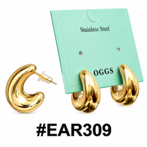 Gold Half Ring Small Earrings by OGGS