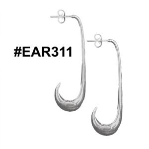 Silver hook-shaped earrings from Murry Collection