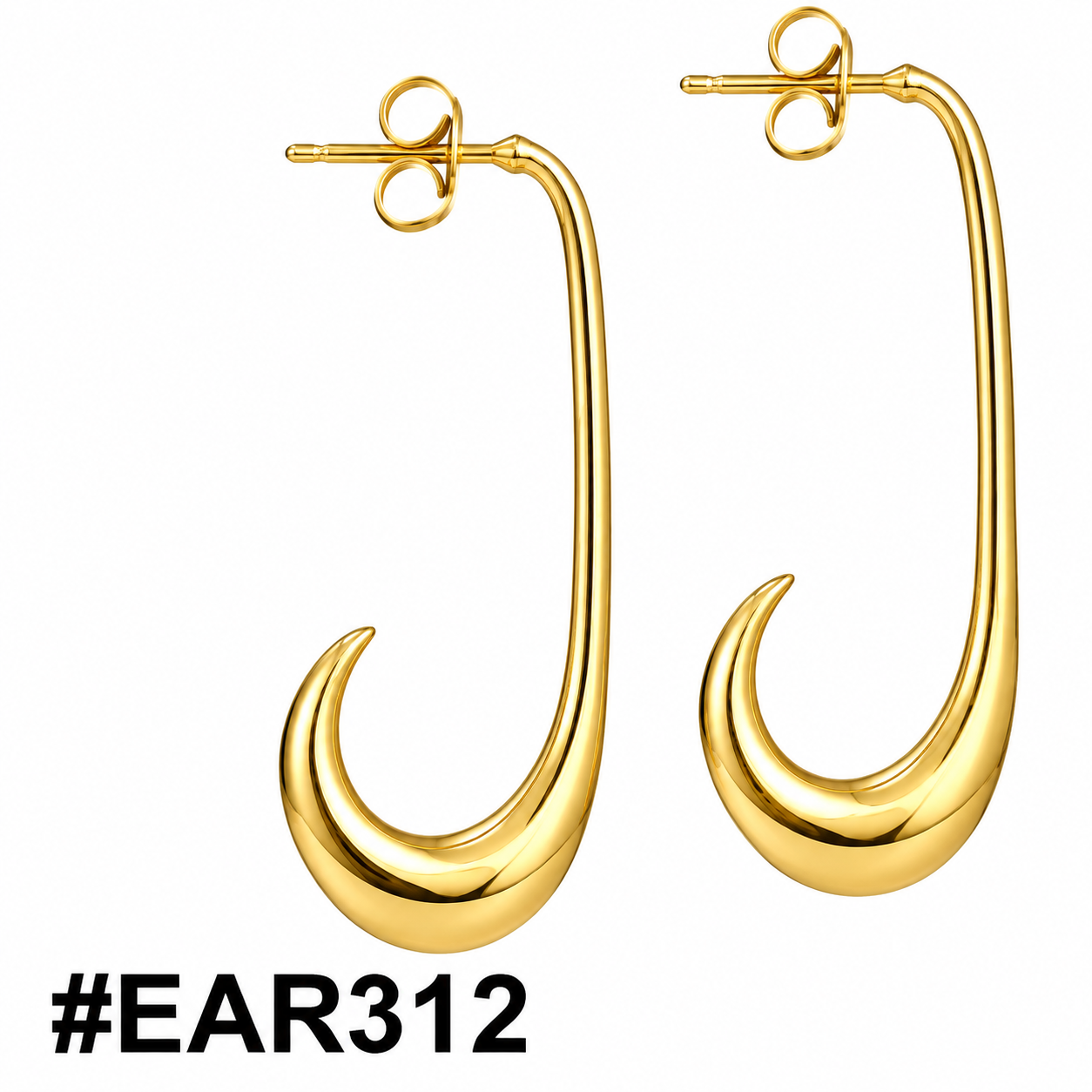 Gold hook shaped earrings from Murry Collection