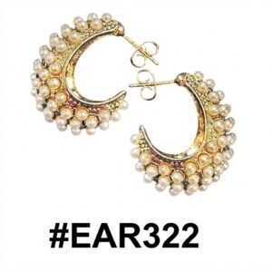 Elegant gold-tone pearl stud earrings perfect for any occasion
