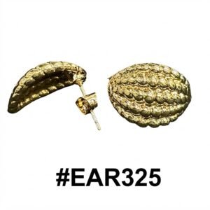 Gold water droplet shaped earrings for women