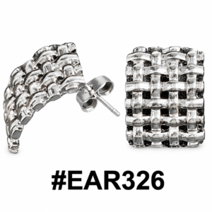 Stylish silver cube shaped earrings for women