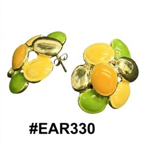Vibrant multi-colour pebble shaped earrings for women