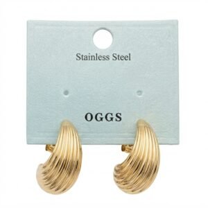 Gold stainless steel shell design earrings by OGGS