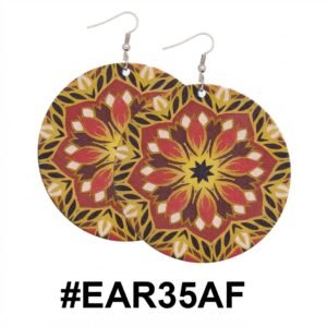 Colorful circular earrings with African patterns