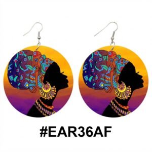 Vibrant African style earrings with colorful design