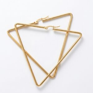 Stylish gold triangle shape earrings from Murry Collection