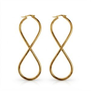 Gold infinity shape fancy earrings