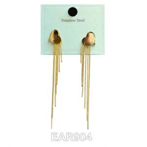 Fanc Gold Heart Shape Dangle Earrings