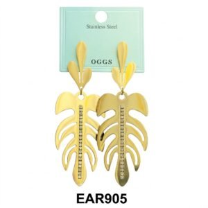 Elegant gold fancy round earrings by OGGS