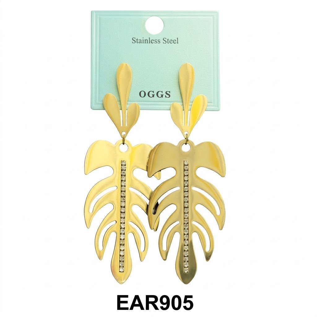 Elegant gold fancy round earrings by OGGS