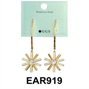 GGS Fancy Round Earrings in Gold with Sparkling Detail