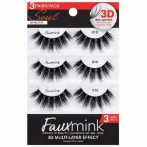 NATURAL 3D MINK Eyelashes 3PACK featuring a multi-layer effect for a natural look
