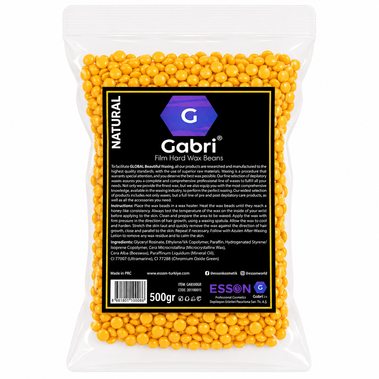 Gabri Film Hand Wax Beans Natural 500g package