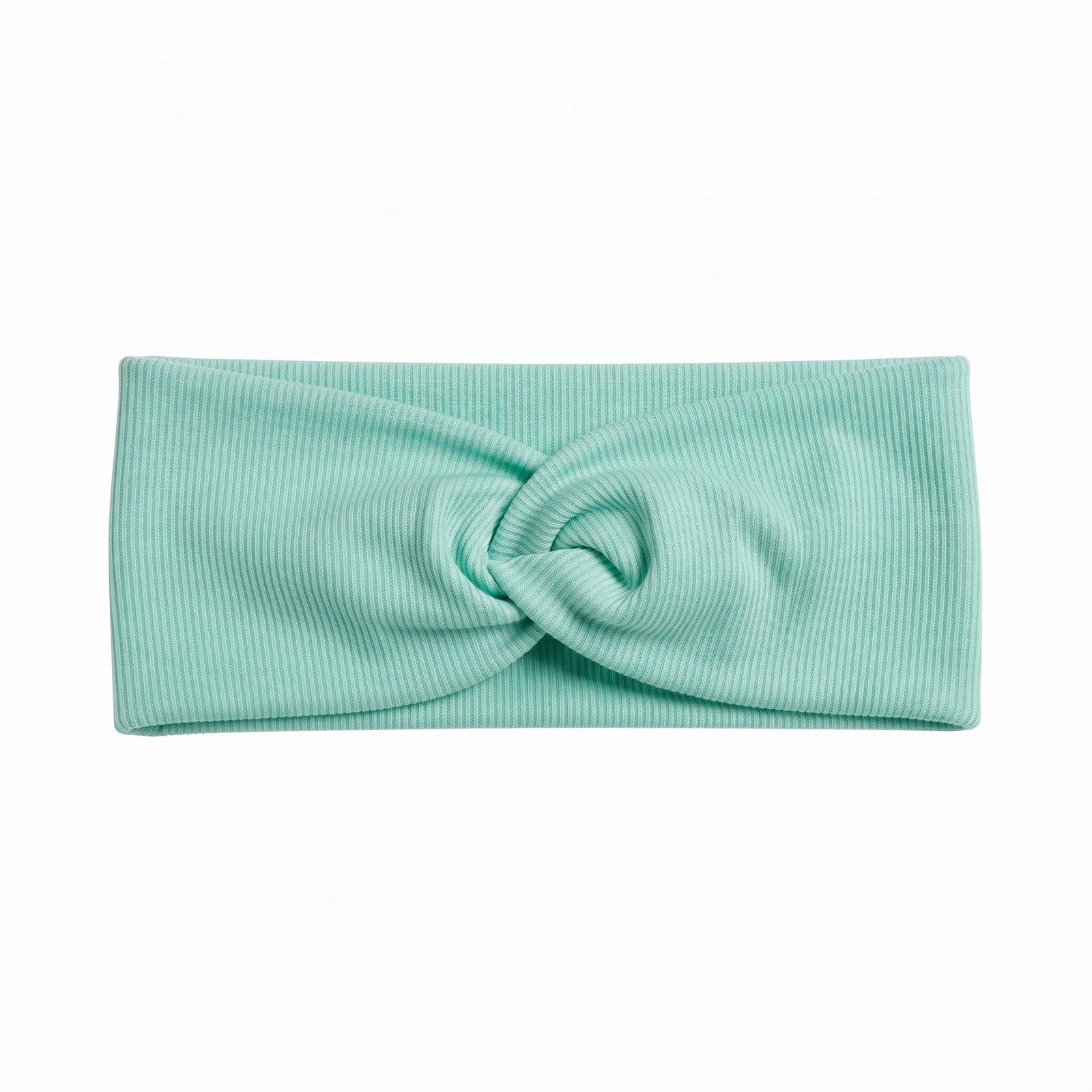 Ribbed Twist-Knot Turban Headband in Green
