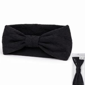 Black patterned fabric headband for women