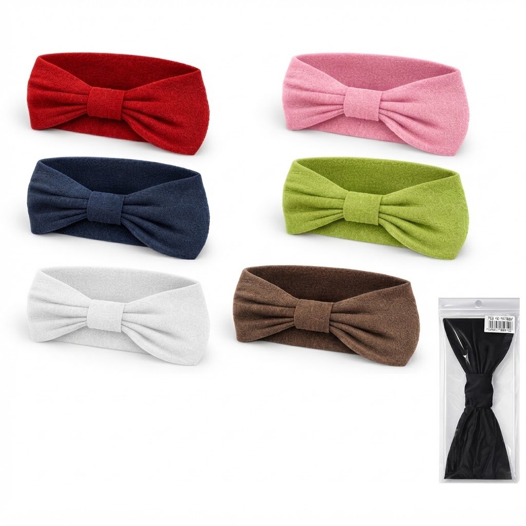 Mix Colour Silky Headband Set with Bow Design